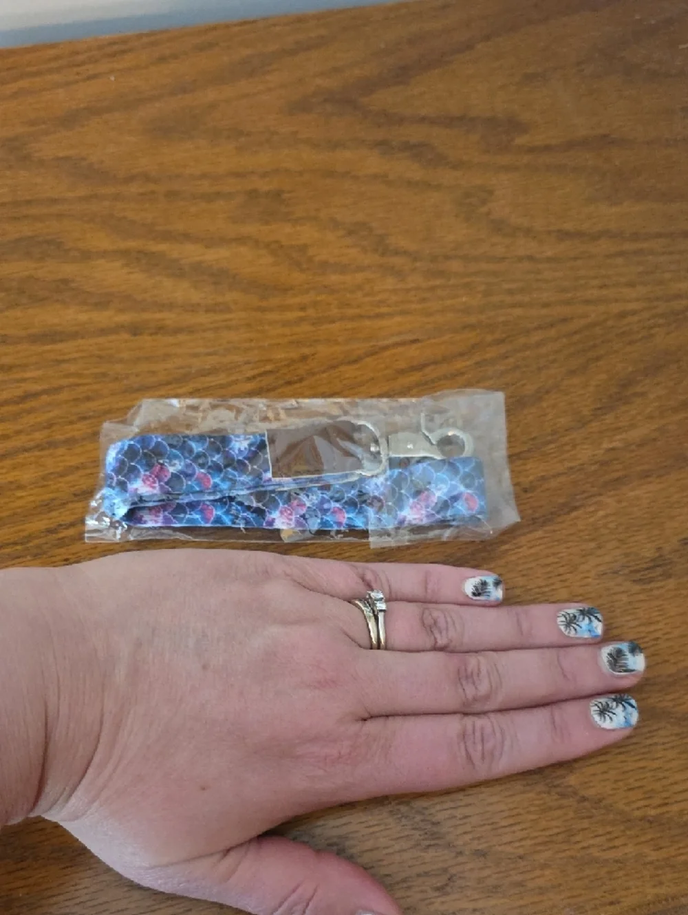 Blue Purple Mermaid-Scale Phone Wrist Strap Keychain